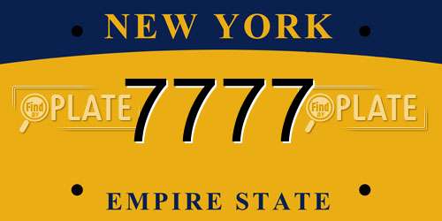 7777 New York License Plate