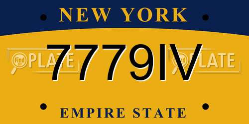 7779IV New York License Plate