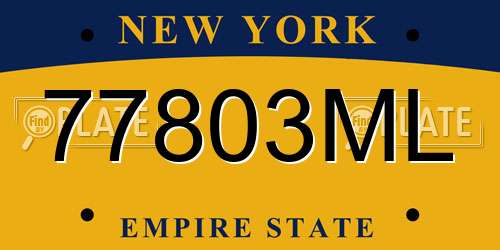 77803ML New York License Plate