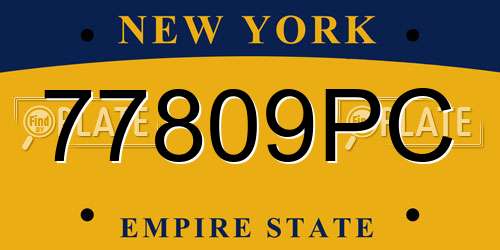 77809PC New York License Plate