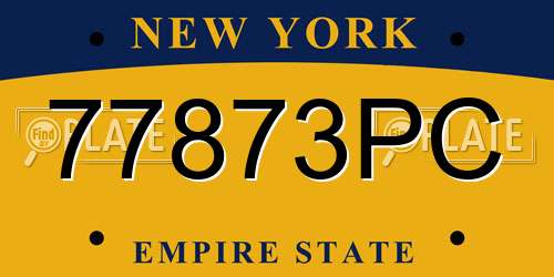 77873PC New York License Plate