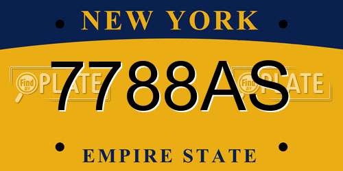 7788AS New York License Plate