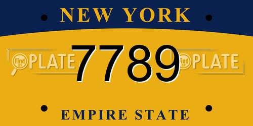 7789 New York License Plate