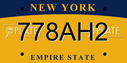 778AH2 New York License Plate