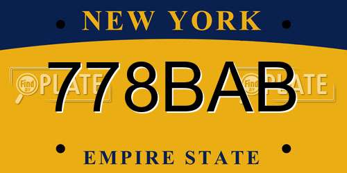 778BAB New York License Plate