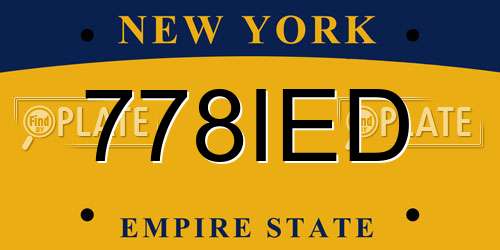 778IED New York License Plate