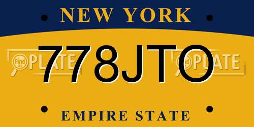 778JTO New York License Plate