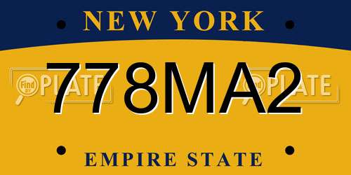 778MA2 New York License Plate