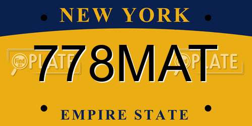 778MAT New York License Plate