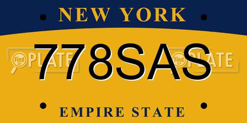 778SAS New York License Plate
