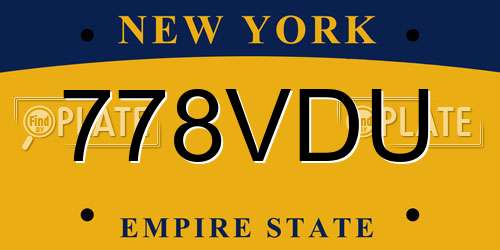 778VDU New York License Plate