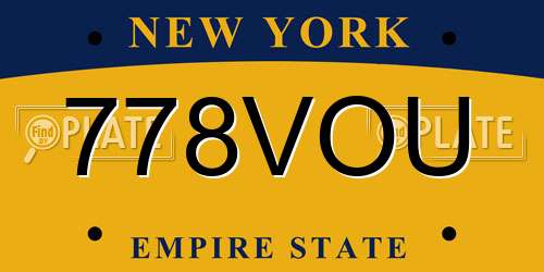 778VOU New York License Plate