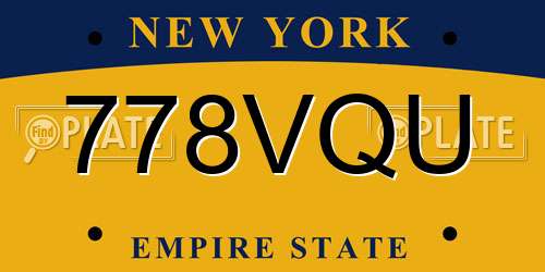 778VQU New York License Plate