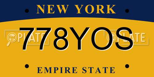 778YOS New York License Plate