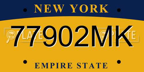 77902MK New York License Plate
