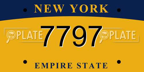 7797 New York License Plate