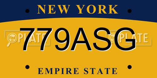 779ASG New York License Plate