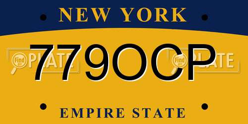 779OCP New York License Plate