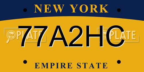 77A2HC New York License Plate