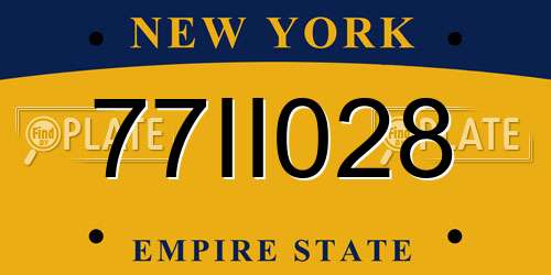 77II028 New York License Plate