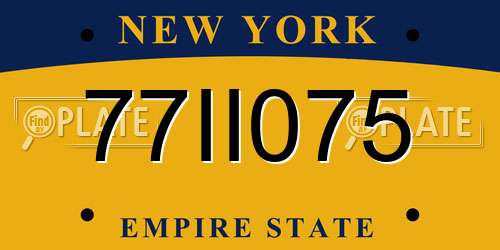 77II075 New York License Plate