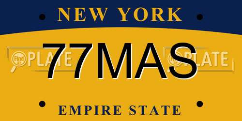 77MAS New York License Plate