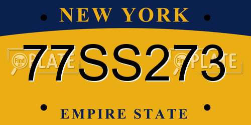 77SS273 New York License Plate