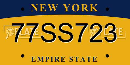 77SS723 New York License Plate
