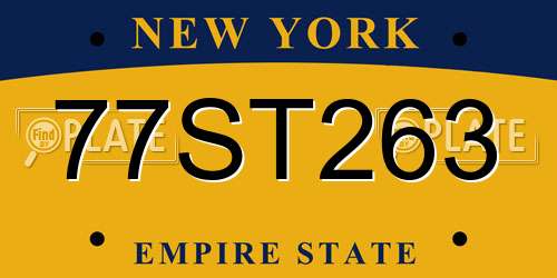 77ST263 New York License Plate
