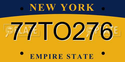 77TO276 New York License Plate