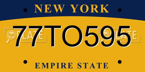 77TO595 New York License Plate