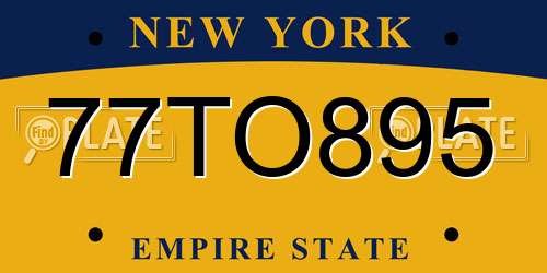 77TO895 New York License Plate