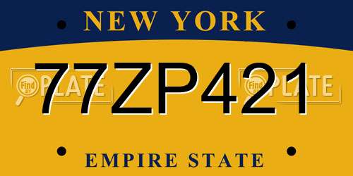 77ZP421 New York License Plate