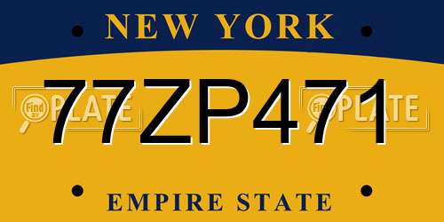 77ZP471 New York License Plate
