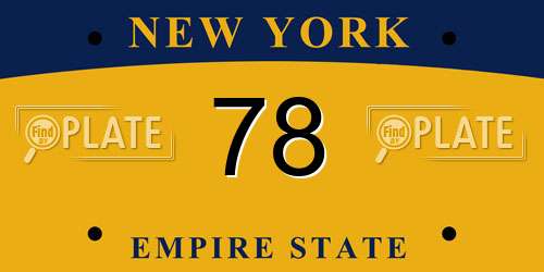 78 New York License Plate