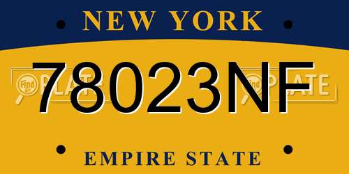 78023NF New York License Plate
