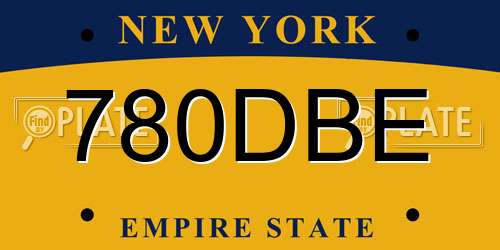 780DBE New York License Plate
