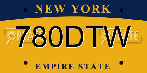 780DTW New York License Plate