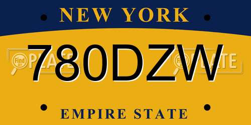 780DZW New York License Plate