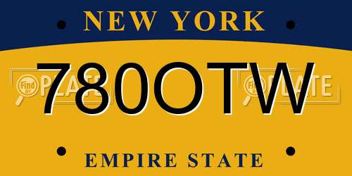 780OTW New York License Plate