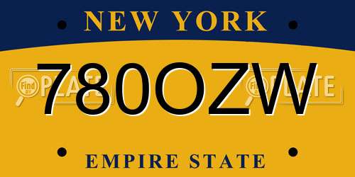780OZW New York License Plate