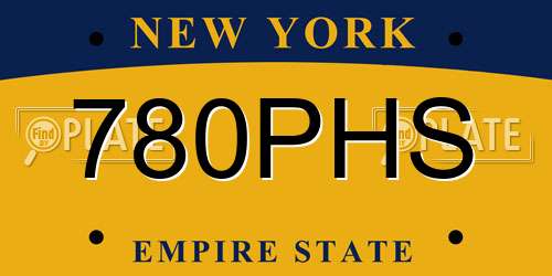 780PHS New York License Plate
