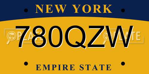780QZW New York License Plate