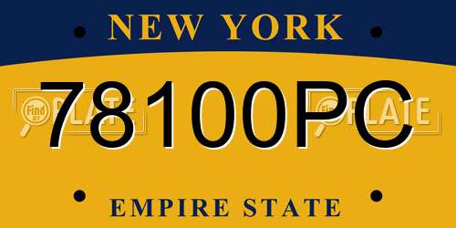 78100PC New York License Plate