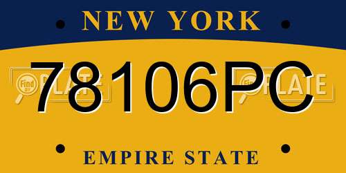 78106PC New York License Plate