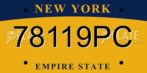 78119PC New York License Plate