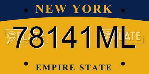 78141ML New York License Plate