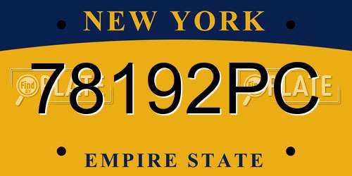78192PC New York License Plate