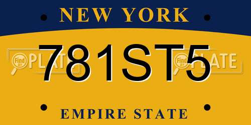 781ST5 New York License Plate