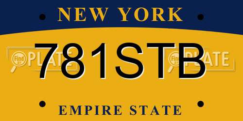 781STB New York License Plate